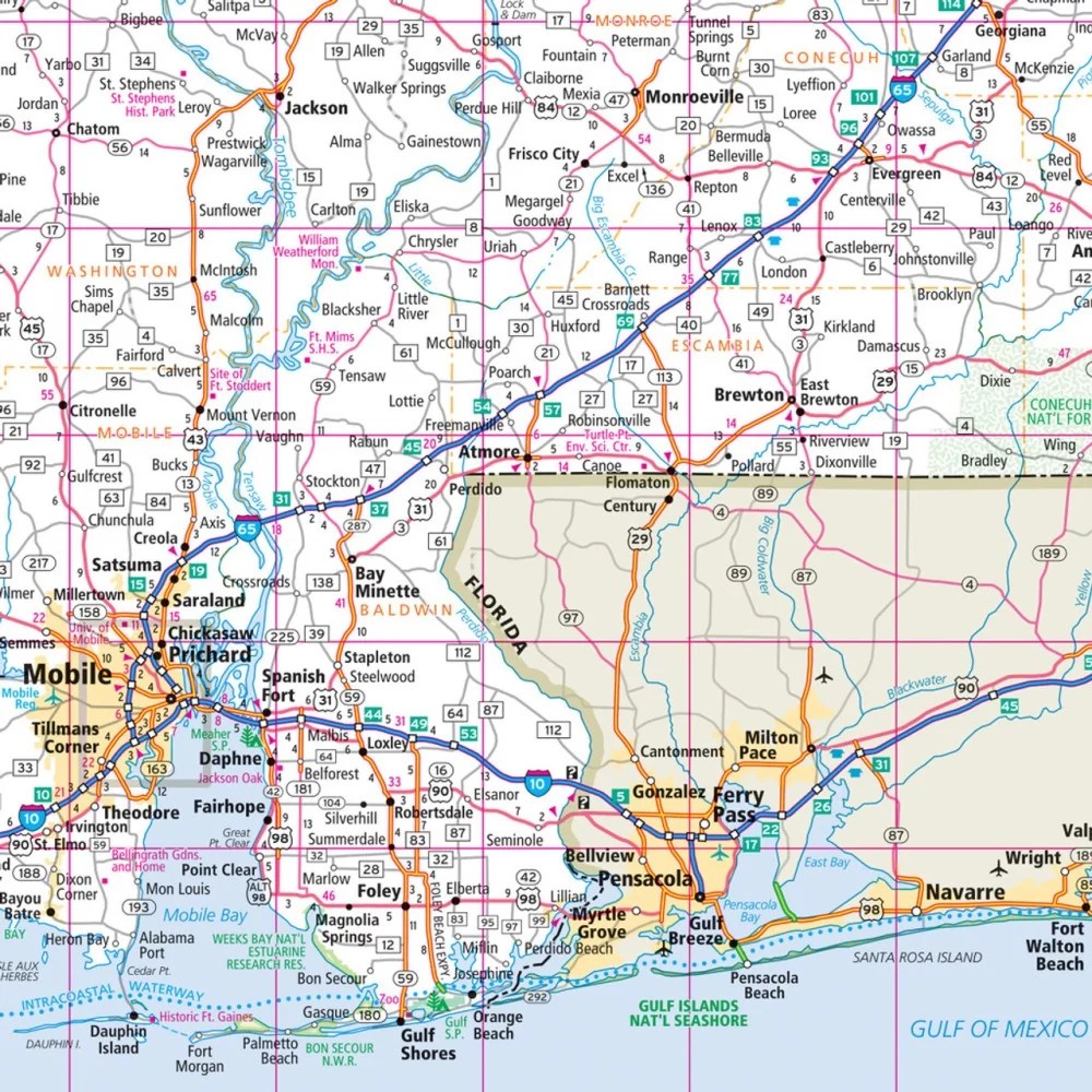 Alabama State Highway Folded Map By Rand McNally Easy To Read AL Highway Map RMC ETR MapDetail 