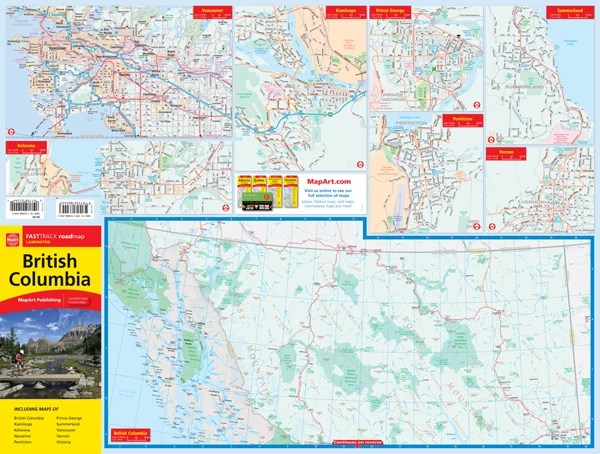 British Columbia FastTrack Road Map By Mapart Metsker Maps British Columbia FastTrack MapArt North Map 