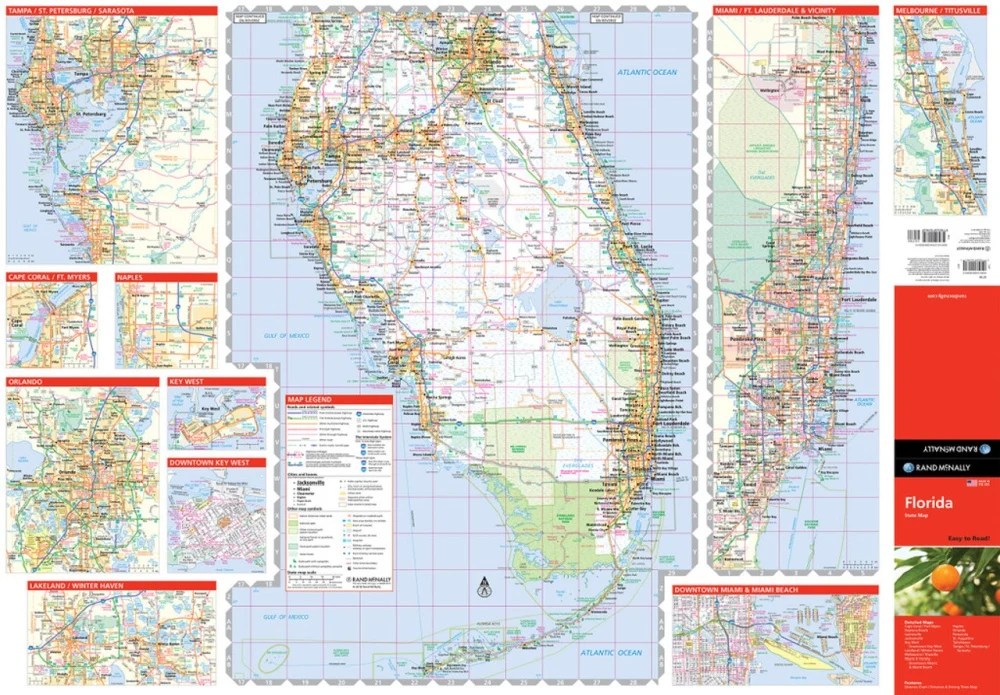 Florida State Highway Folded Map By Rand McNally Easy To Read FL Highway Map RMC ETR SouthMap 
