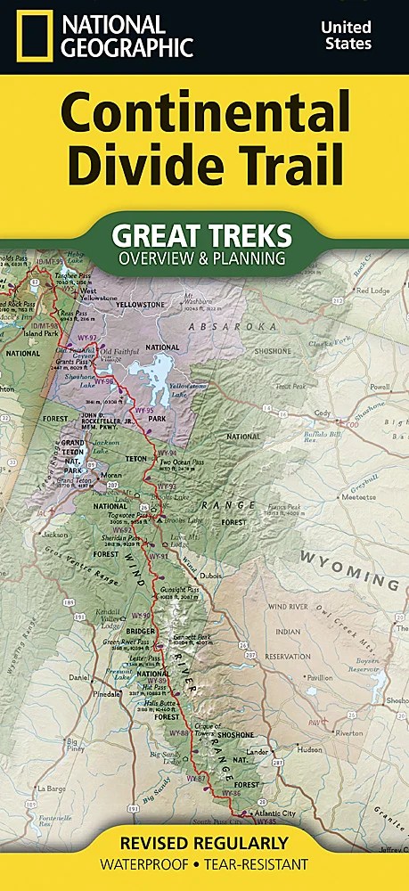 Continental Divide Trail Great Treks Planning Map By Nat Geographic NGS CDT Cover 