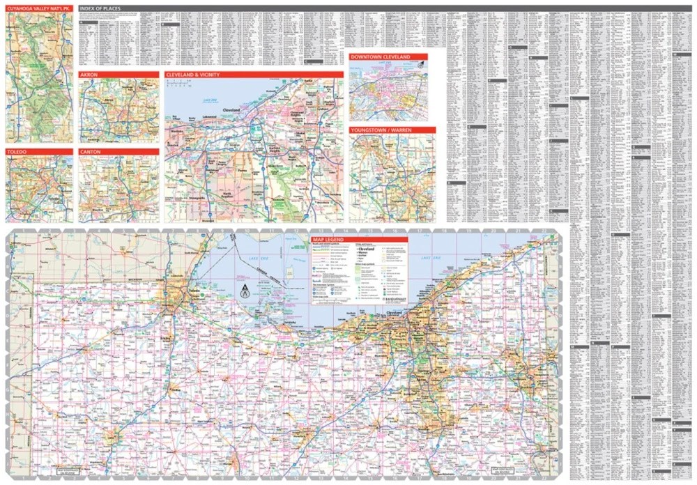 Ohio State Highway Folded Map By Rand McNally Easy To Read Metsker Maps OH Highway Map RMC ETR NorthMap 