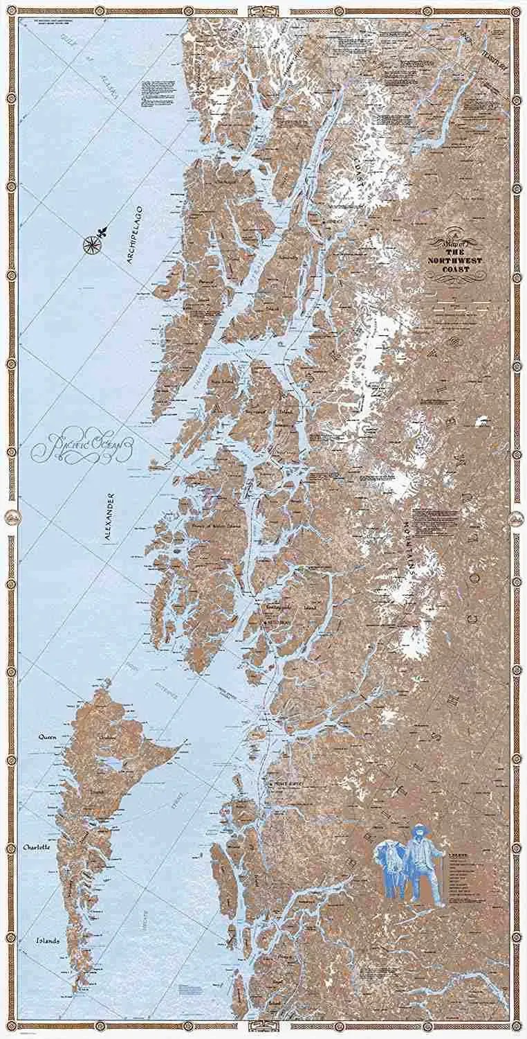 Northwest Coast Wall Map North Half By Sobay Metsker Maps Sobay Northwest Passage North Map.webp