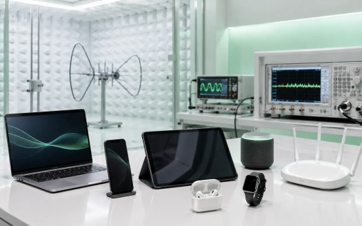 Consumer electronics undergoing EMC testing