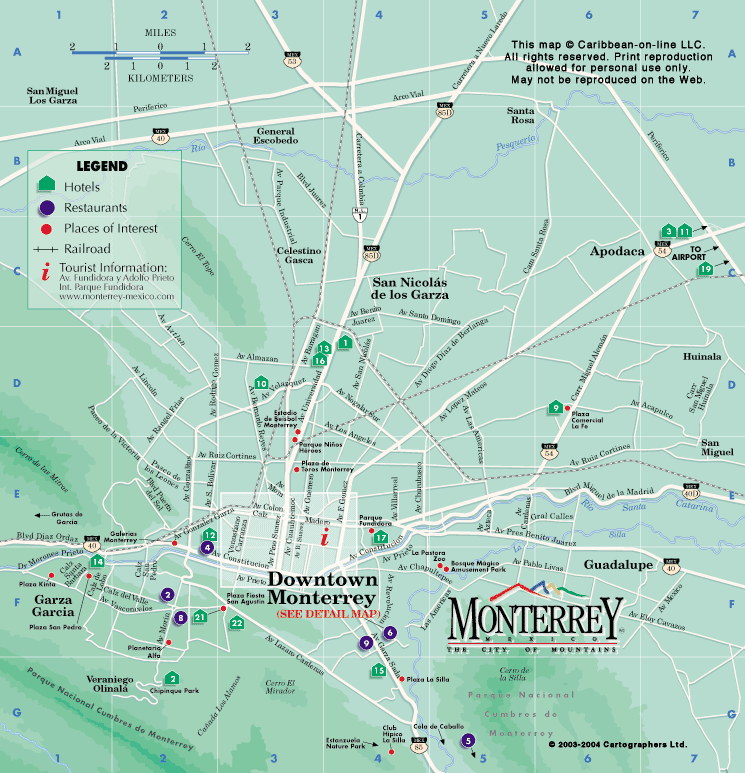 Monterrey Map Monterrey Map 