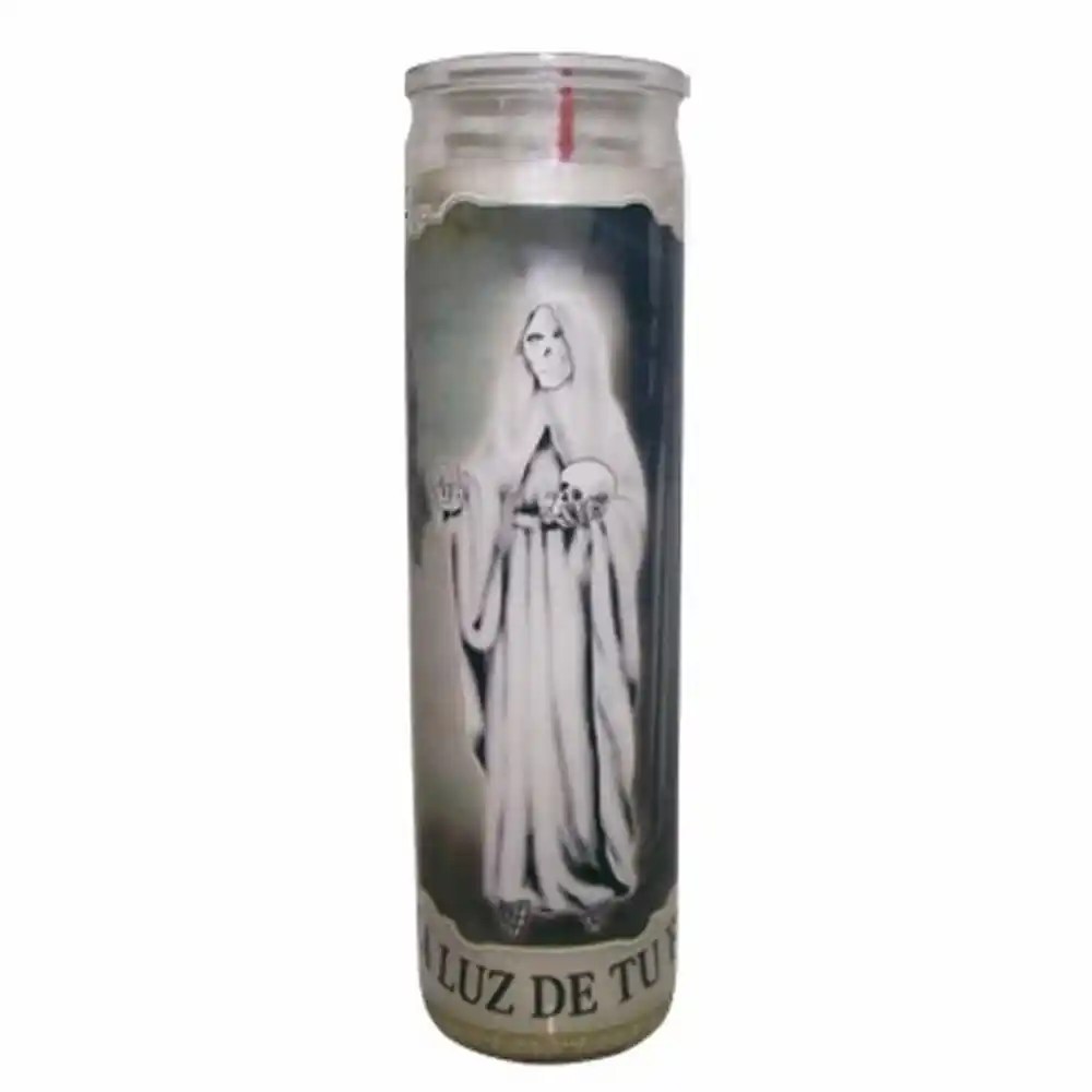 Santa Muerte White Candle Tall