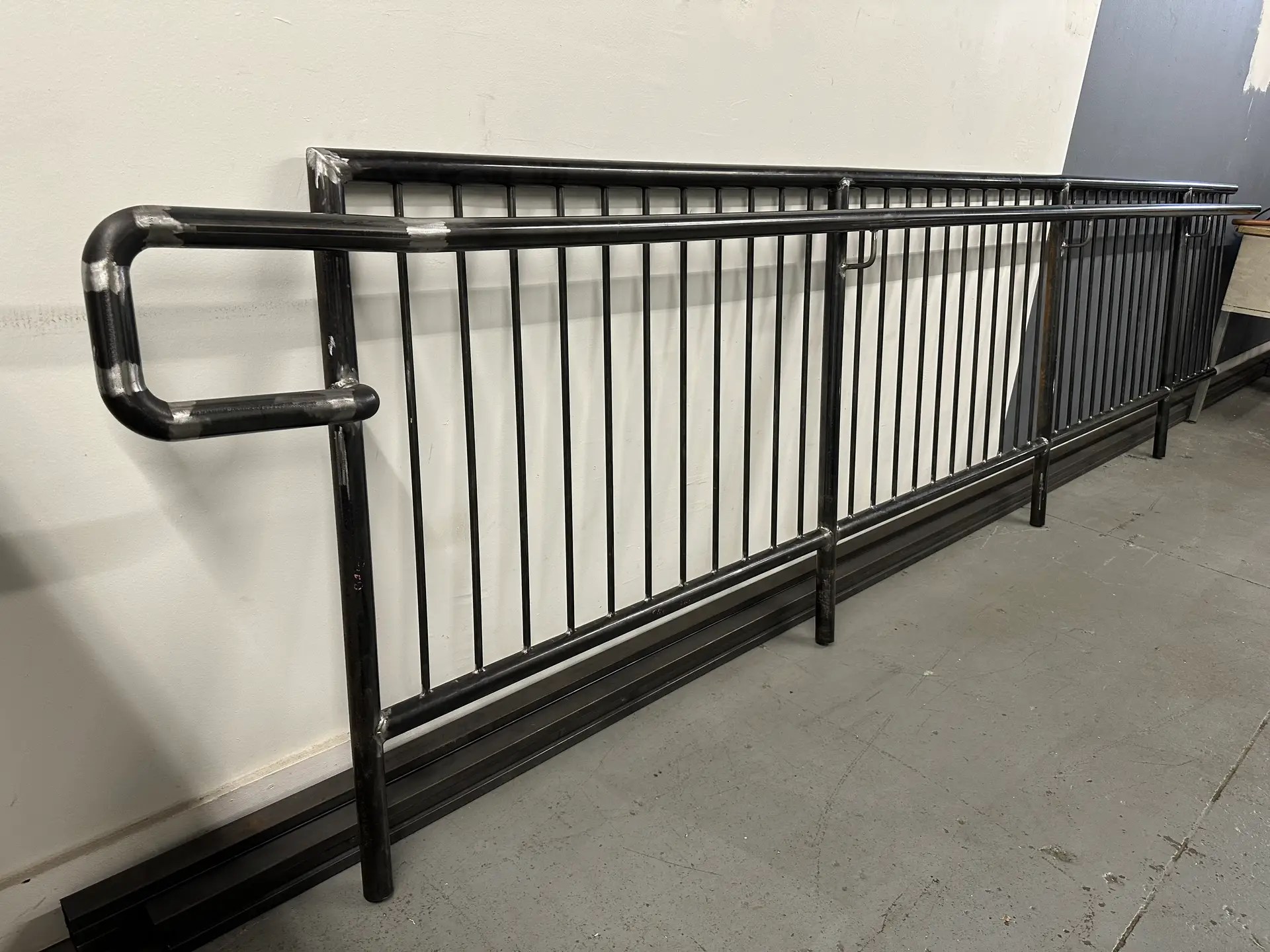 railing fence rail picket outdoor exterior incline cement in