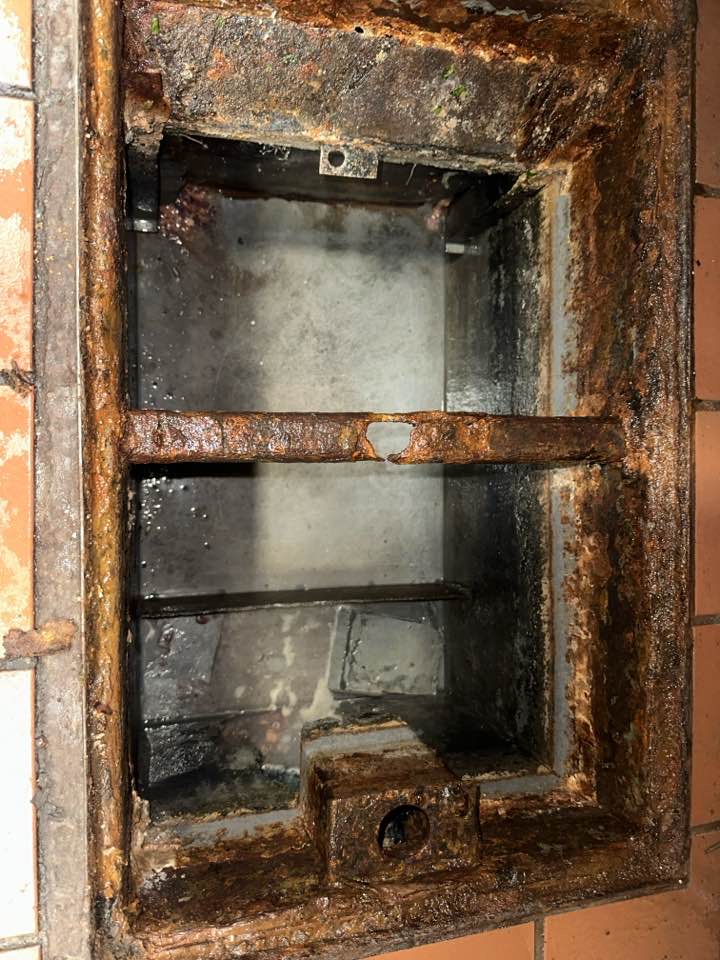 Grease trap after service
