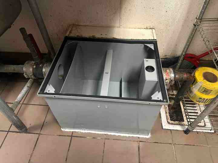 Grease trap installation, after