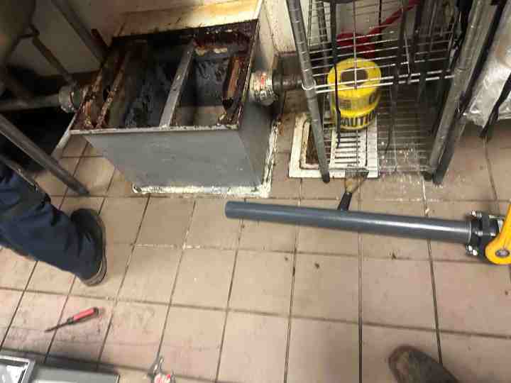 Grease trap installation, before