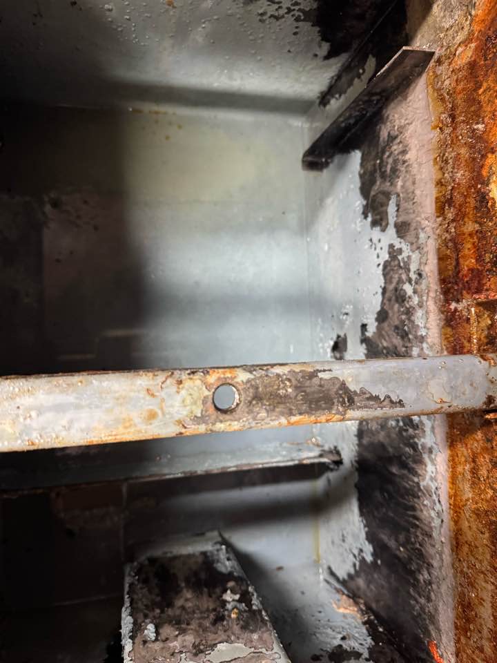 Inside a grease trap serviced in Oakland