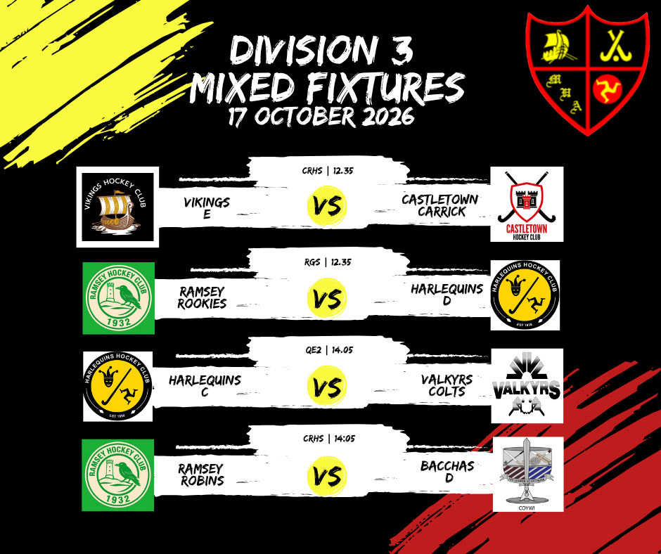 Mixed League Fixtures – 17 October 2026
