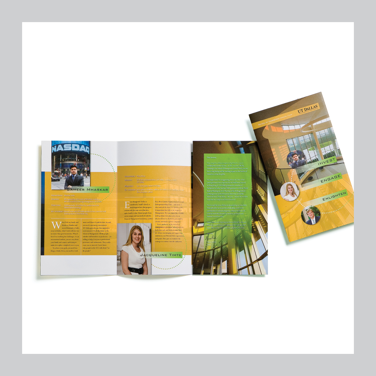 UT Dallas JSOM alumni fundraiser brochure