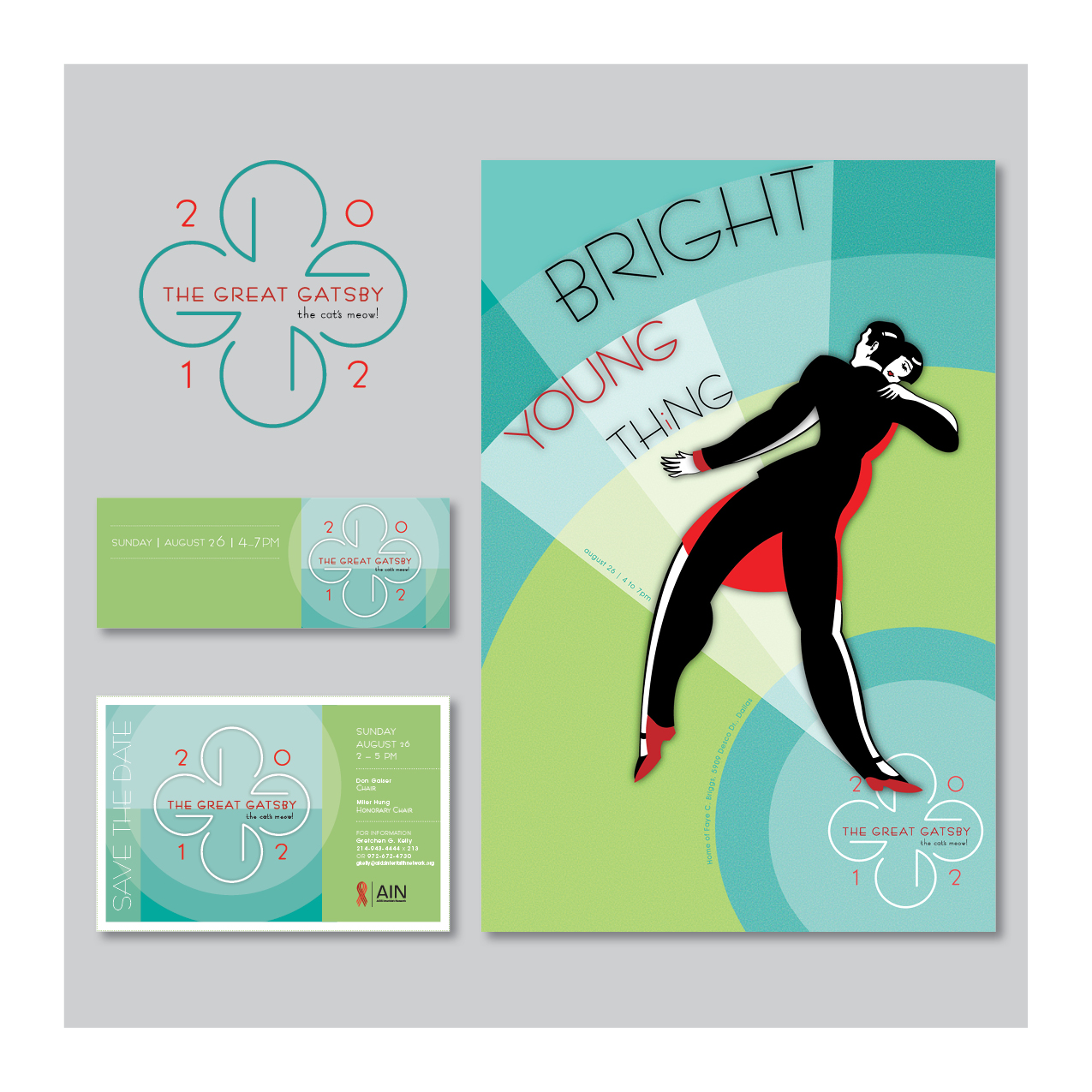 The Great Gatsby (The Cat's Meow!) "Bright Young Thing" fundraiser event marketing campaign