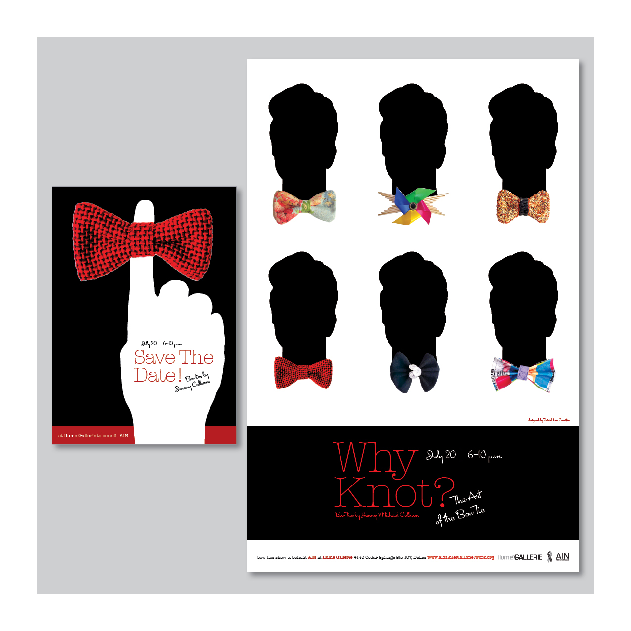 Jeremy Michael Calhoun | The Art of the Bow Tie show save the date and poster