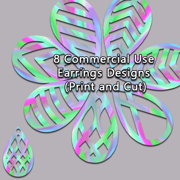 Commercial Use Marble Pattern Print and Cut Earrings DIY Pattern