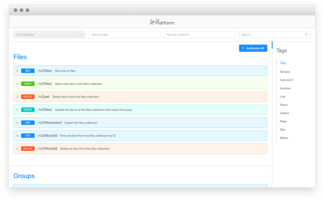 Mia Platform API Portal