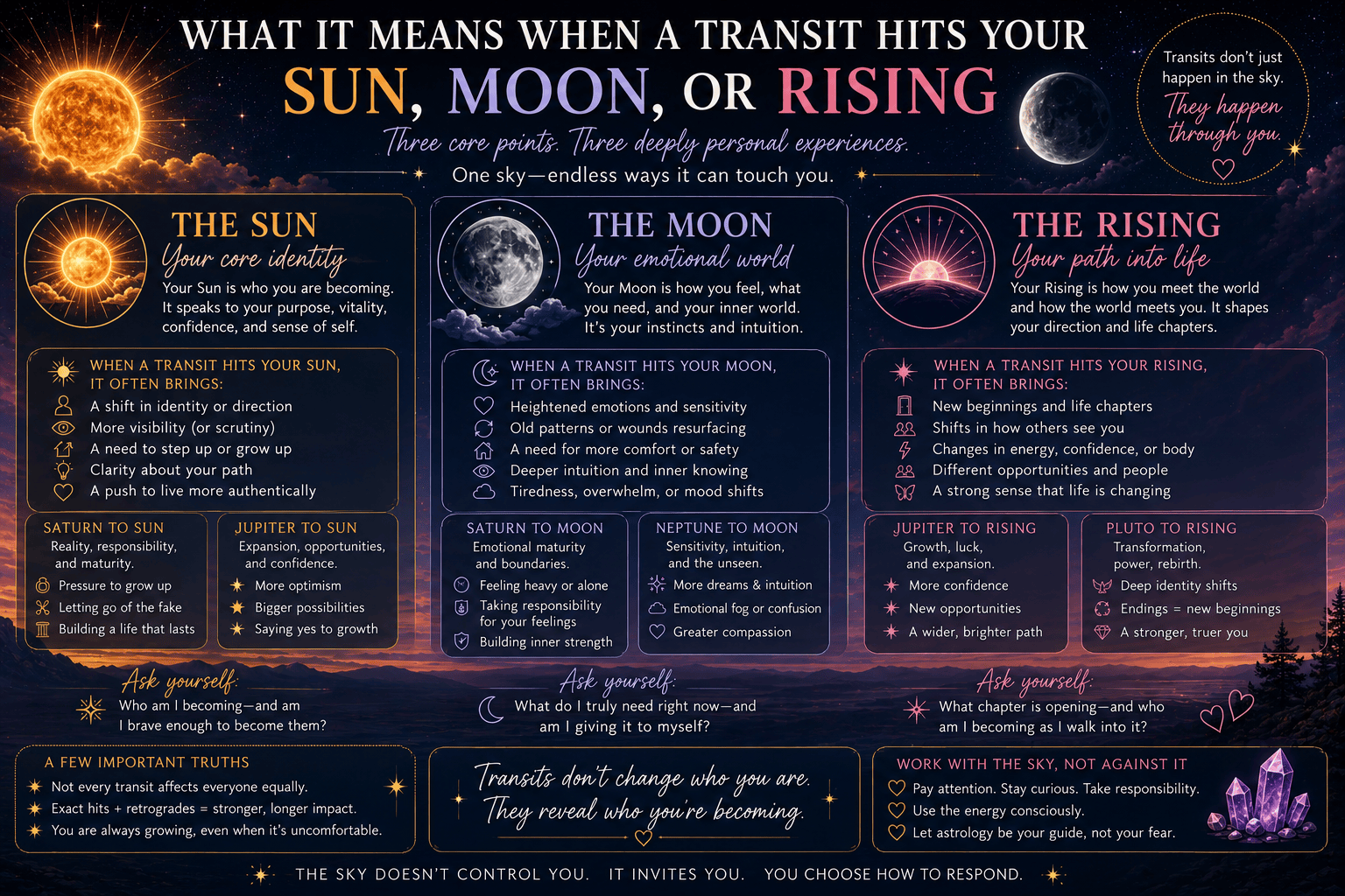 What It Means When a Transit Hits Your Sun, Moon, or Rising