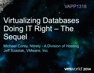 VAPP1318 Database Virtualization VMworld