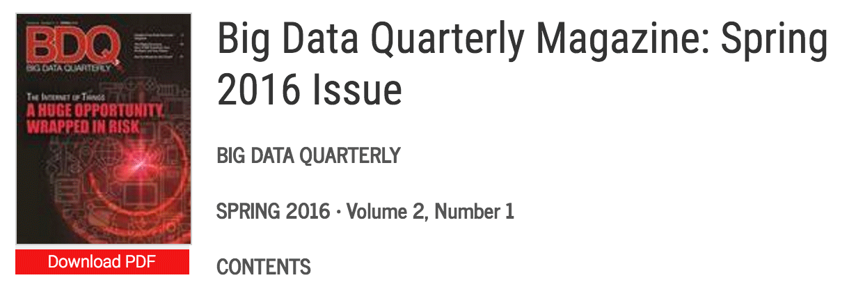 Big Data Quarterly Spring 2016