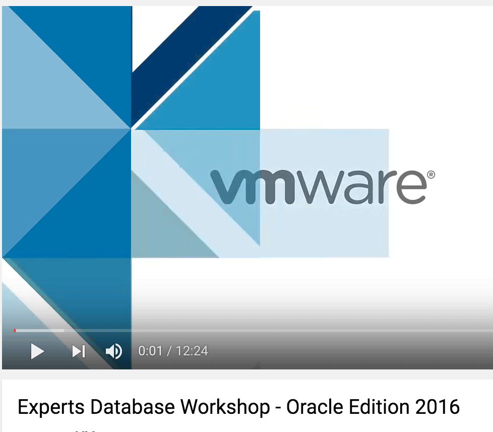 Vmware Expert Database Workshop Oracle Video