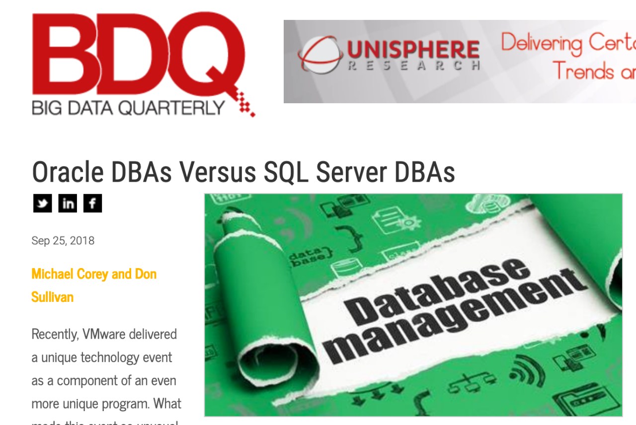 Oracle DBAs versus SQL Server DBAs