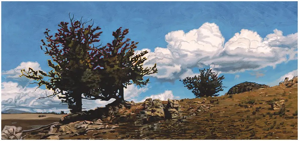 Cotton Clouds Landscape with Clouds painting by Longhofer