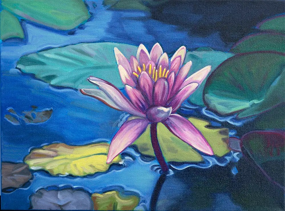 Lotus painting by Longhofer