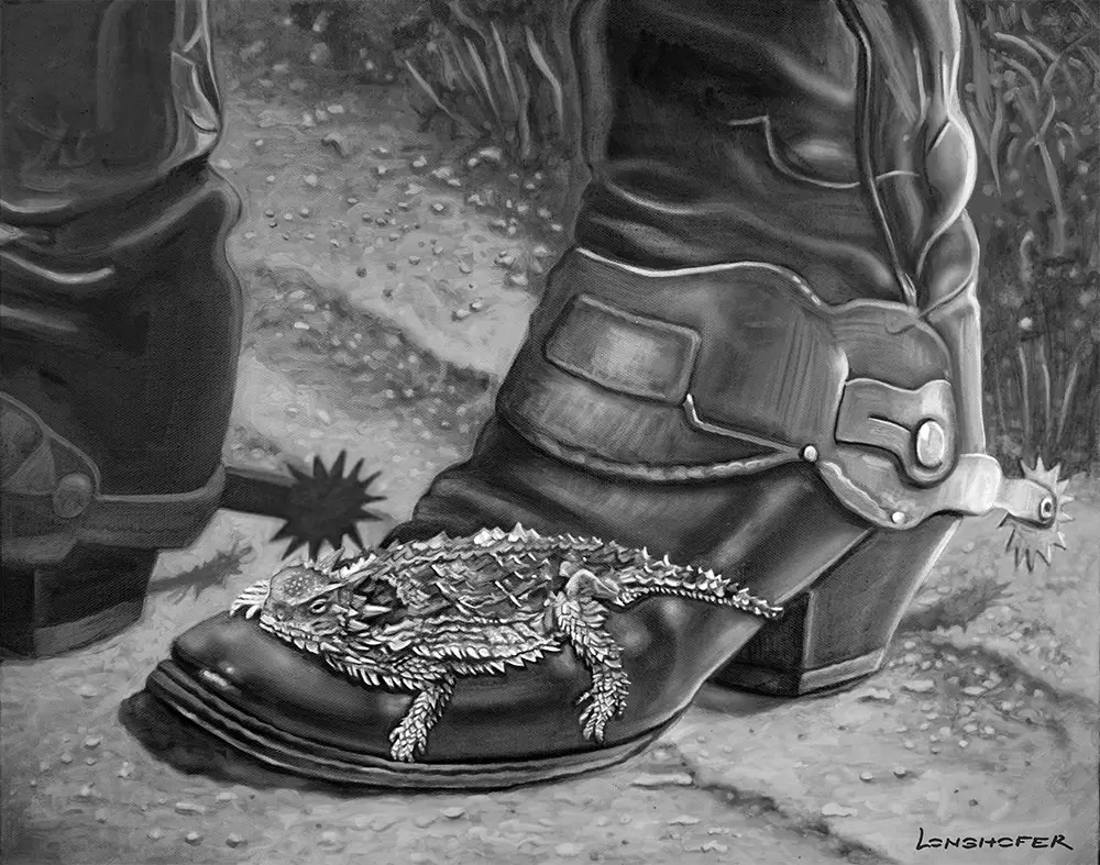Horny Toad Painting by Longhofer