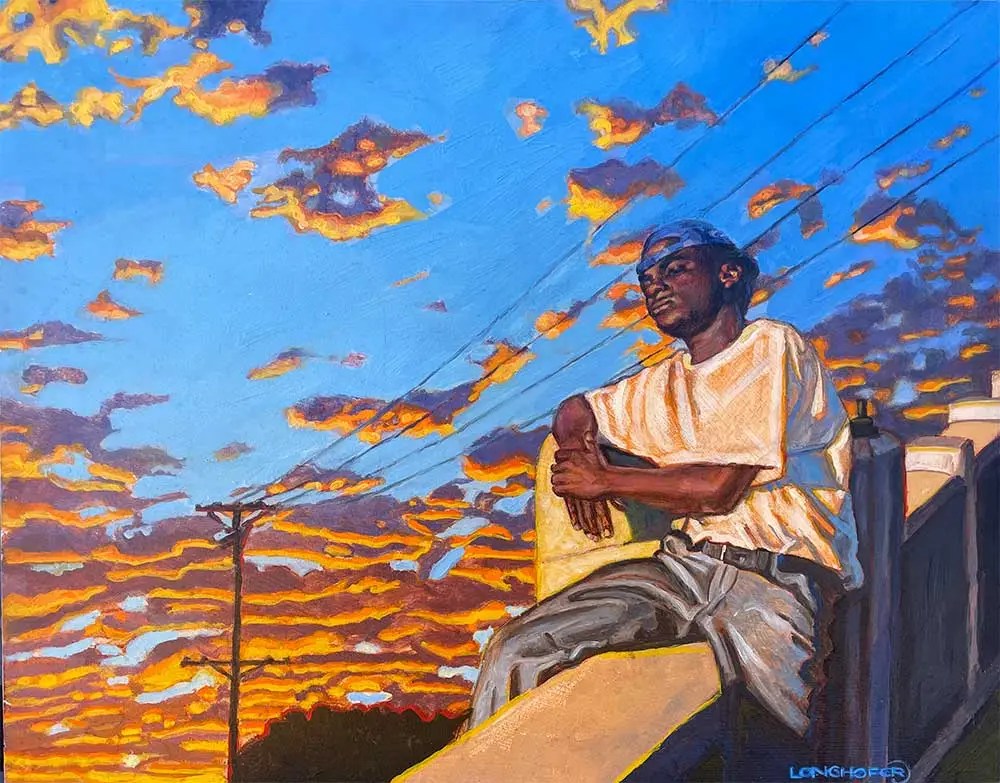 contemplation painting by Longhofer