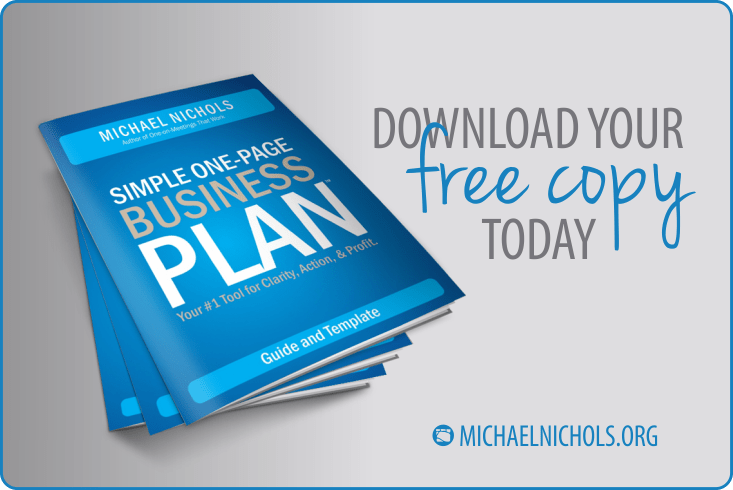 The Simple One Page Business Plan Template Michael Nichols