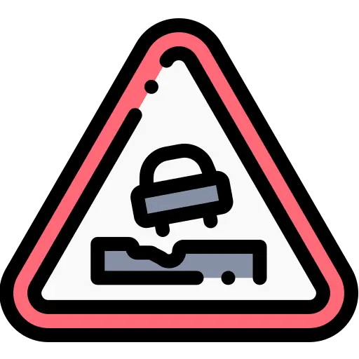 Icon of a car driving over pothole