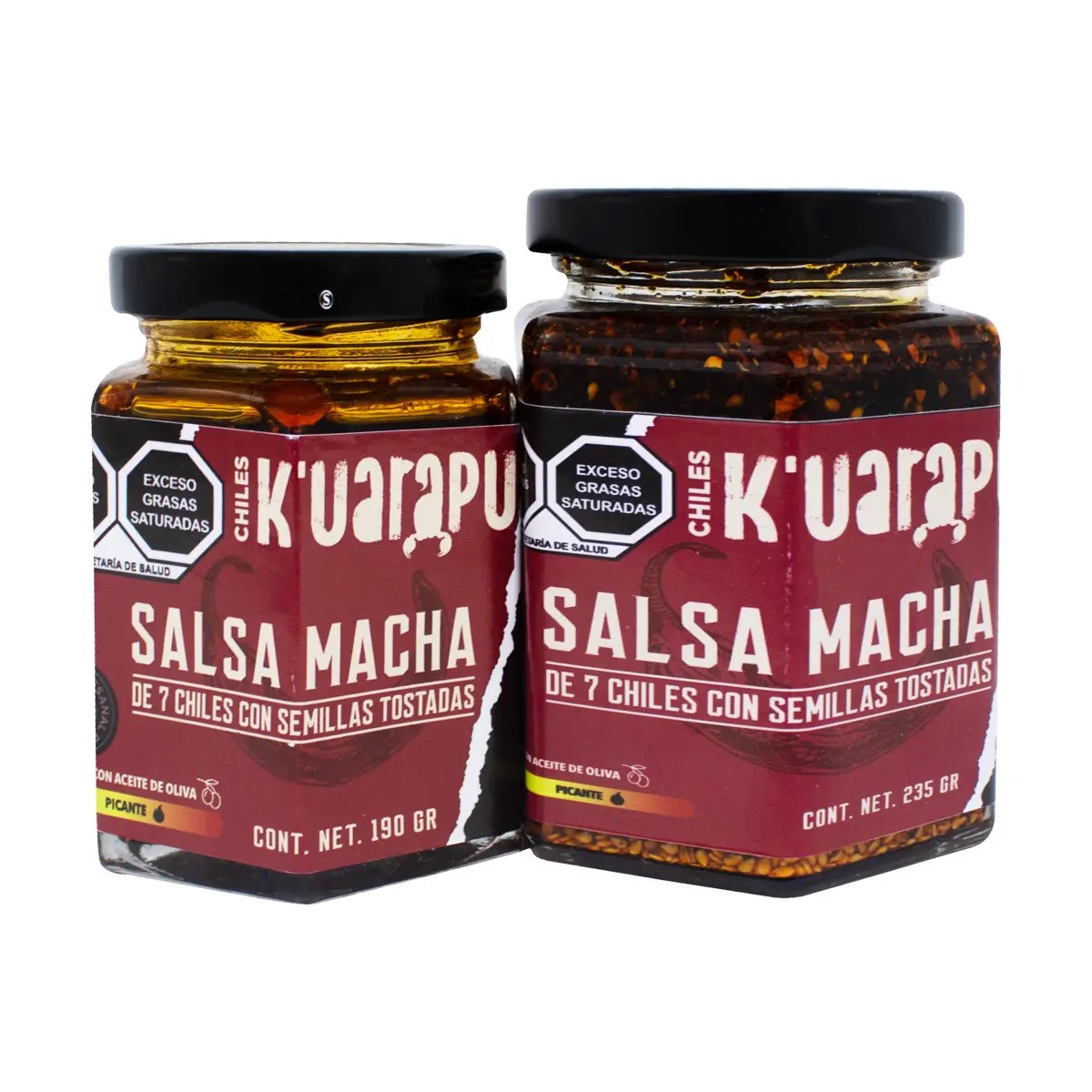 Salsa Macha Chiles K´uarapu de 7 Chiles con Semillas Tostadas 190 g