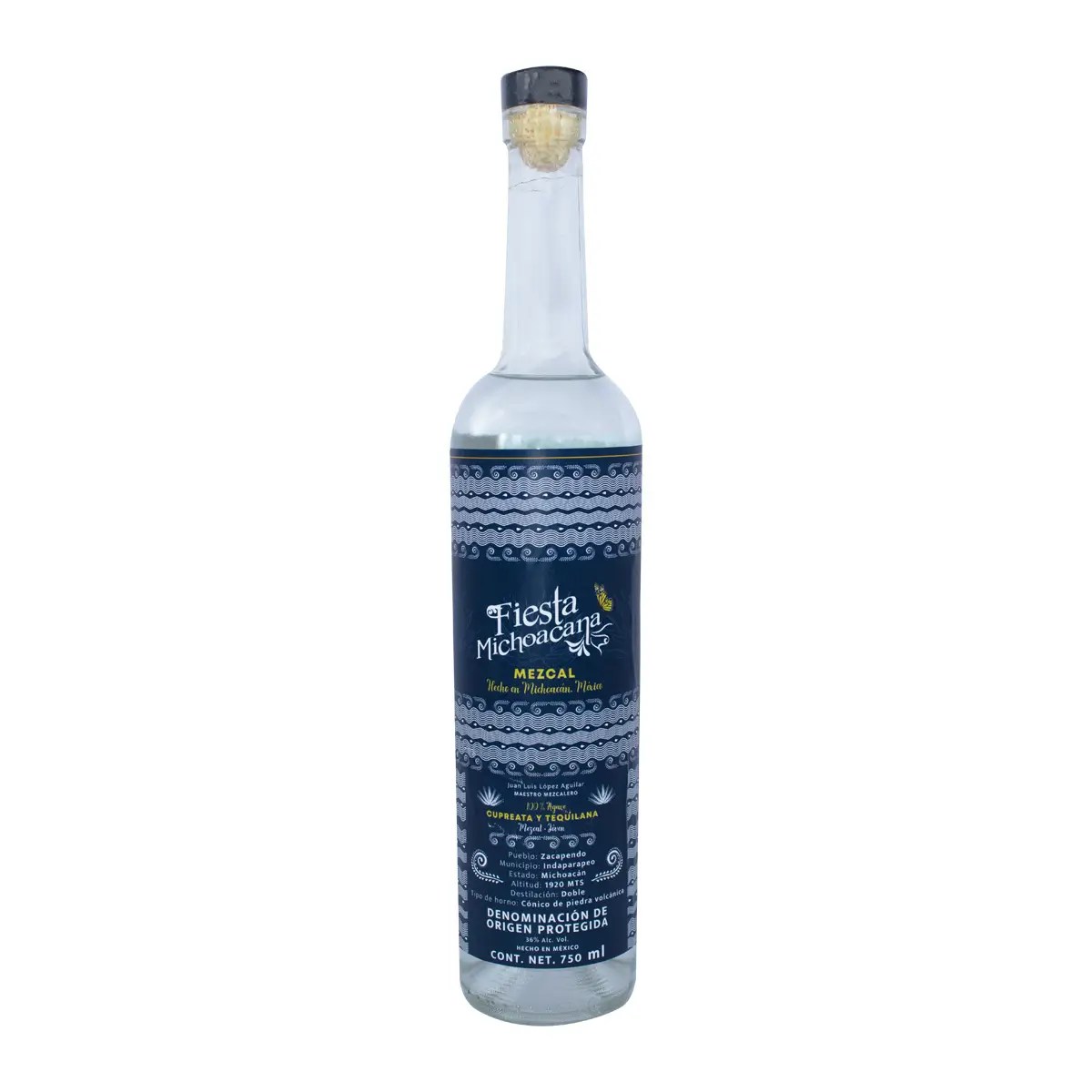 Mezcal Artesanal Fiesta Michoacana 100% Agave Cupreata y Tequilana 750 ml