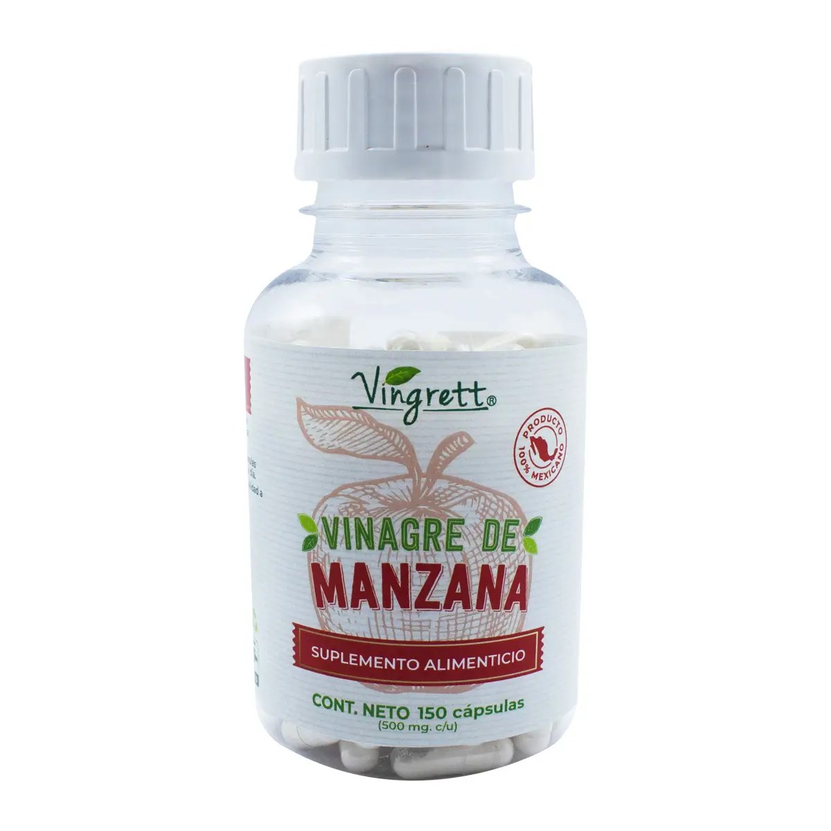 Suplemento Alimenticio a Base de Vinagre de Manzana Vingrett 150 cápsulas