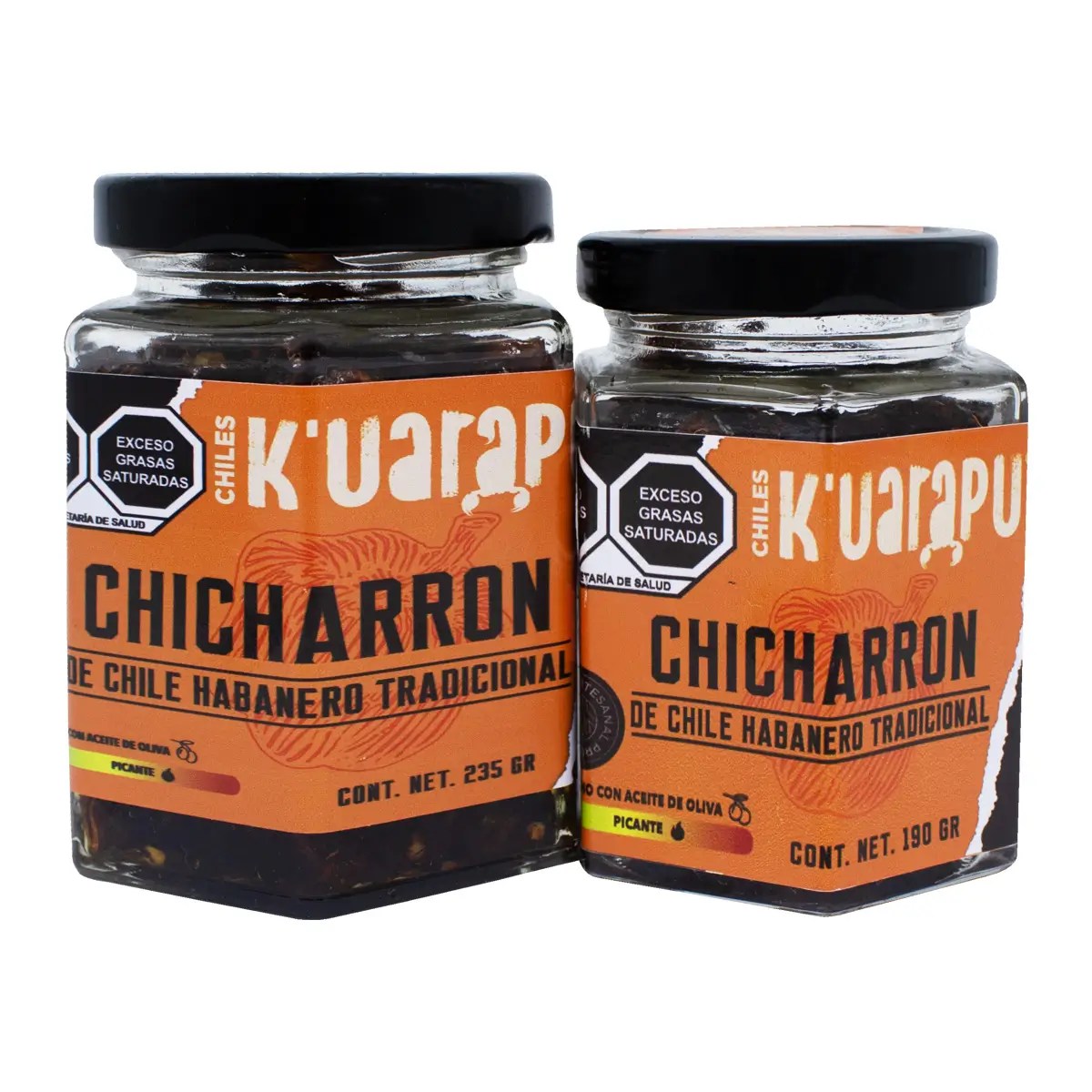 Chicharrón de Chile Habanero K'uarapu Tradicional Chocolate 190 g