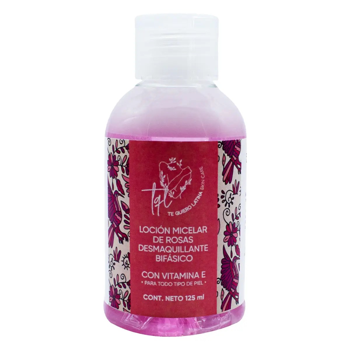 Loción Micelar de Rosas Te Quiero Latina Desmaquillante Bifásico con Vitamina E 125ml
