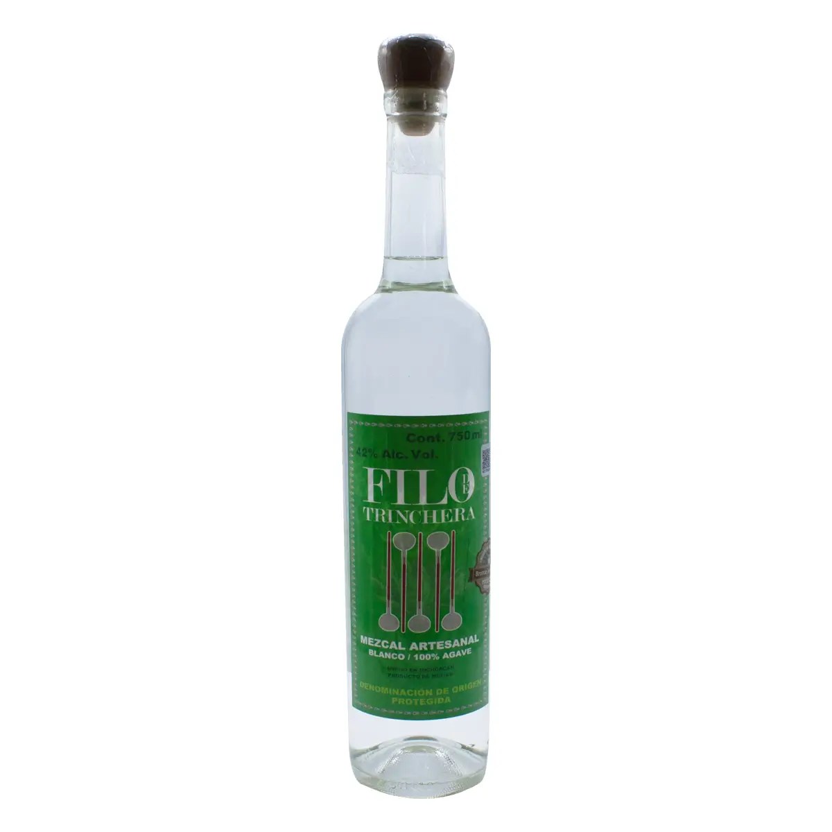 Mezcal Artesanal Blanco Filo de Trinchera 750 ml.