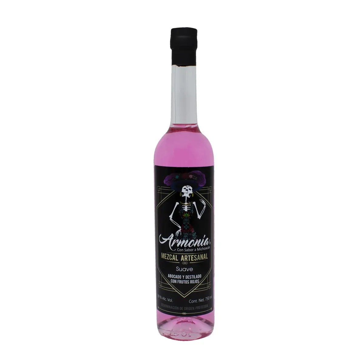 Mezcal Abocado y Destilado con Frutos Rojos Mezcal Armonía 750 ml.