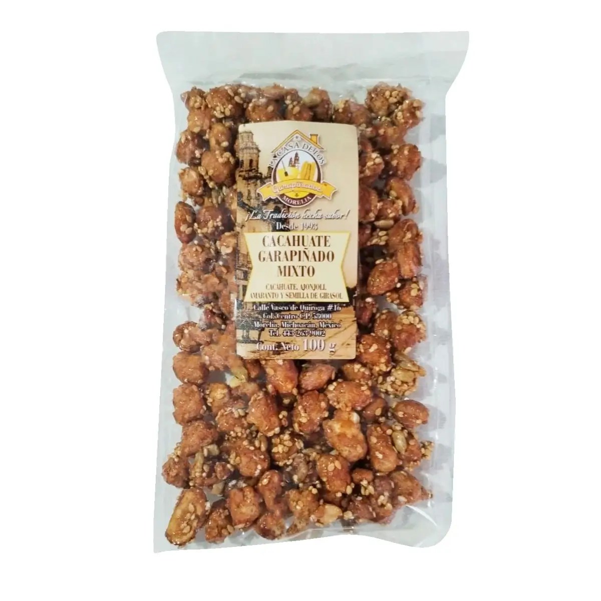 Cacahuate garapiñado mixto  La Casa de los Garapiñados 100 g.