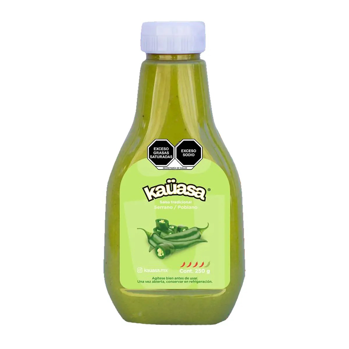 Salsa Tradicional Serrano Poblano Kaüasa 250 g.