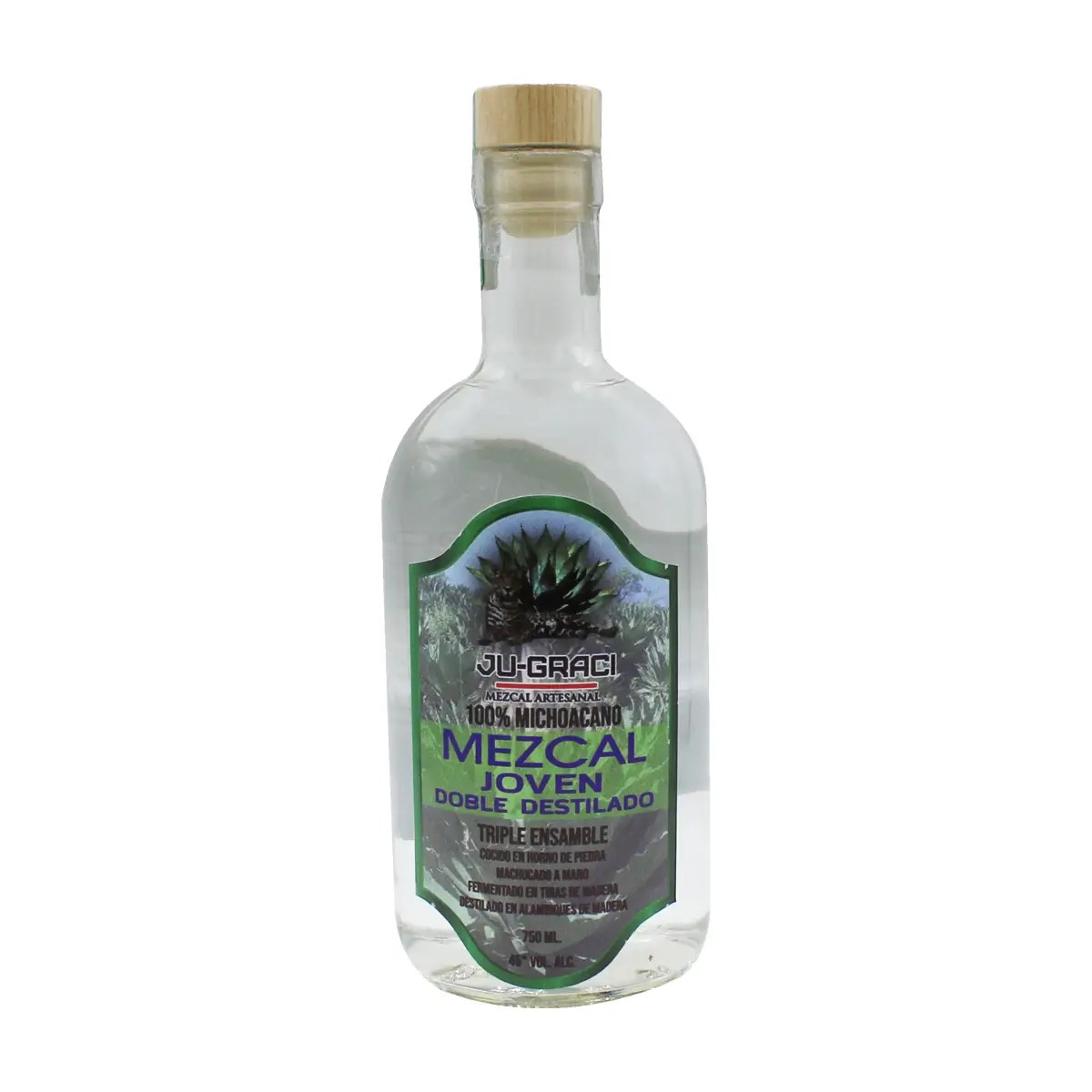 Mezcal Artesanal Joven Doble Destilado Ju-Graci Triple Ensamble 750 ml.