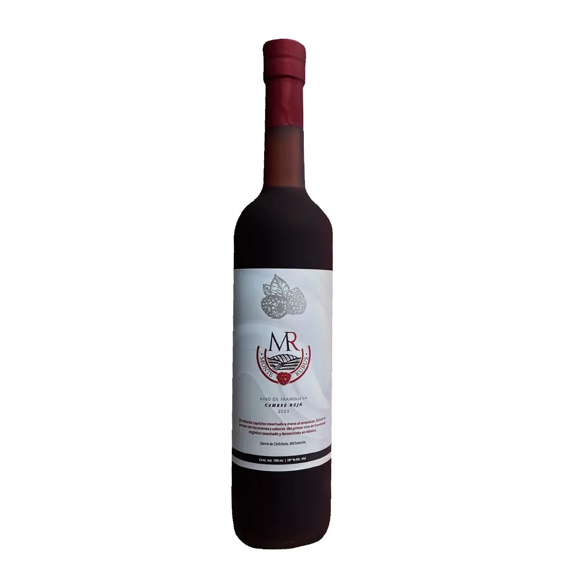 Vino de Frambuesa Cumbre Roja Monte Rubus 750 ml.