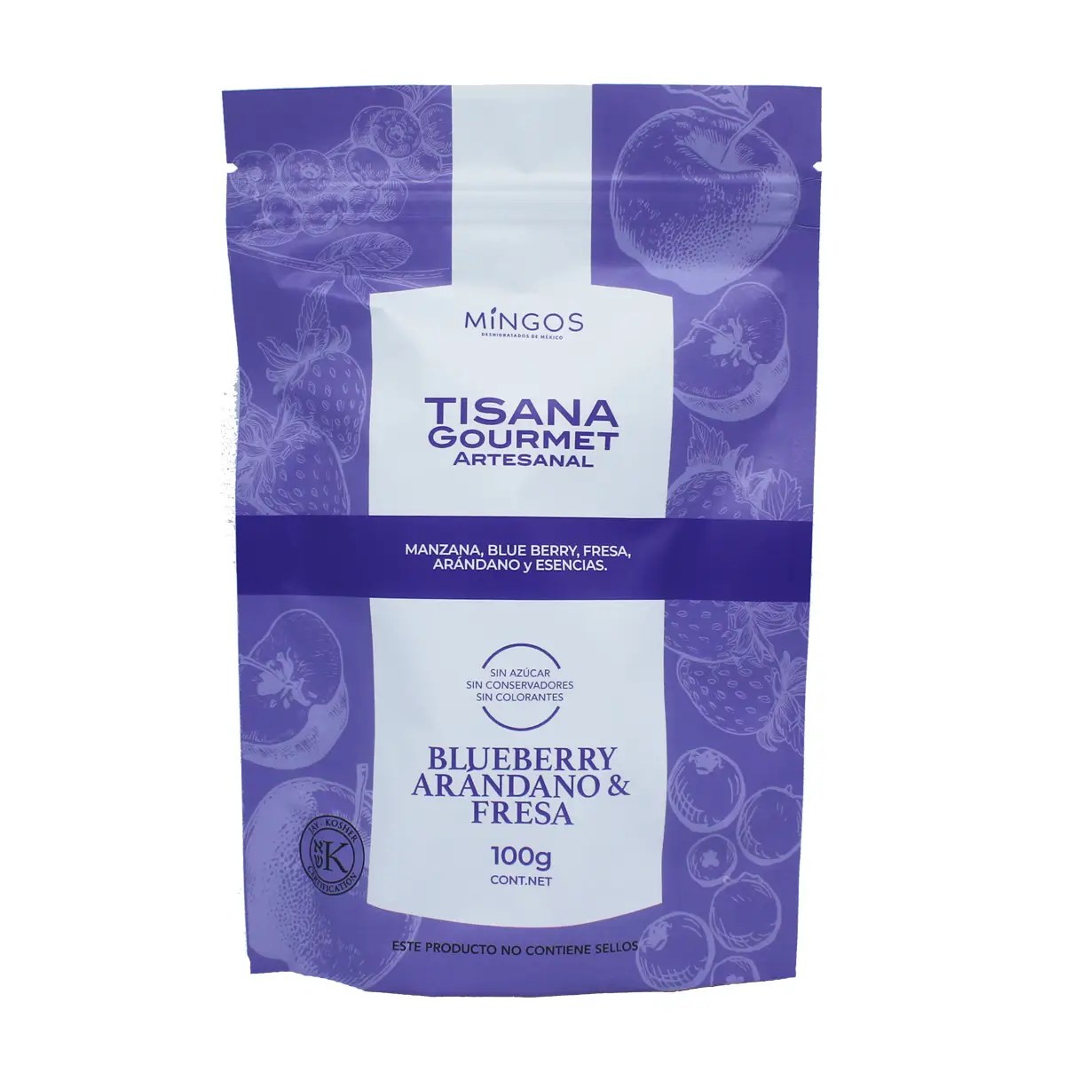 Tisana Gourmet Artesanal Mingos Arándano & Fresa 100 g.