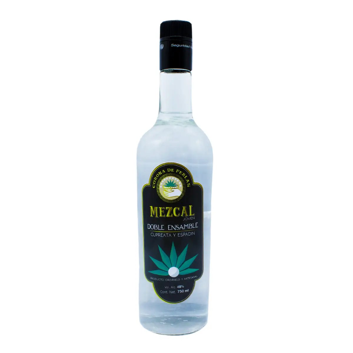 Mezcal Joven Doble Ensamble Corona de Perlas Cupreata y Espadin 750 ml.