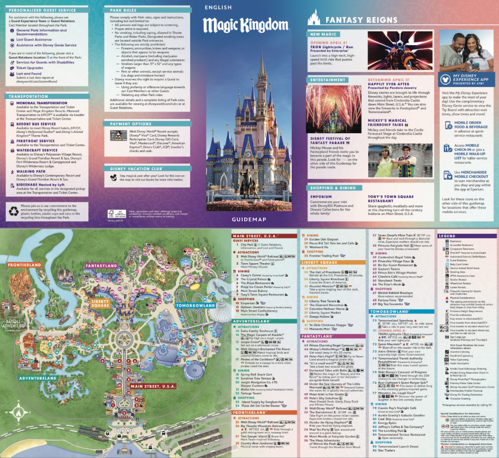 Walt Disney World Maps Florida Printable Pdfs Theme Parks Hotels Magic Kingdom Map.