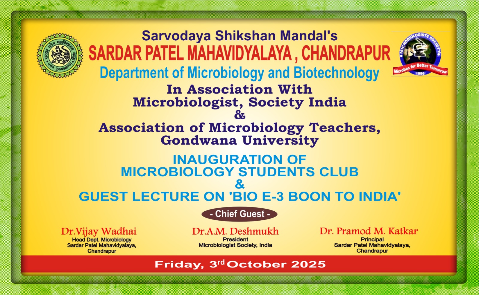 MICROBIOLOGY STUDENTS CLUB INAUGRATION SESSION 2025-26