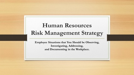 Identify Risky Employee Relations Circumstances
