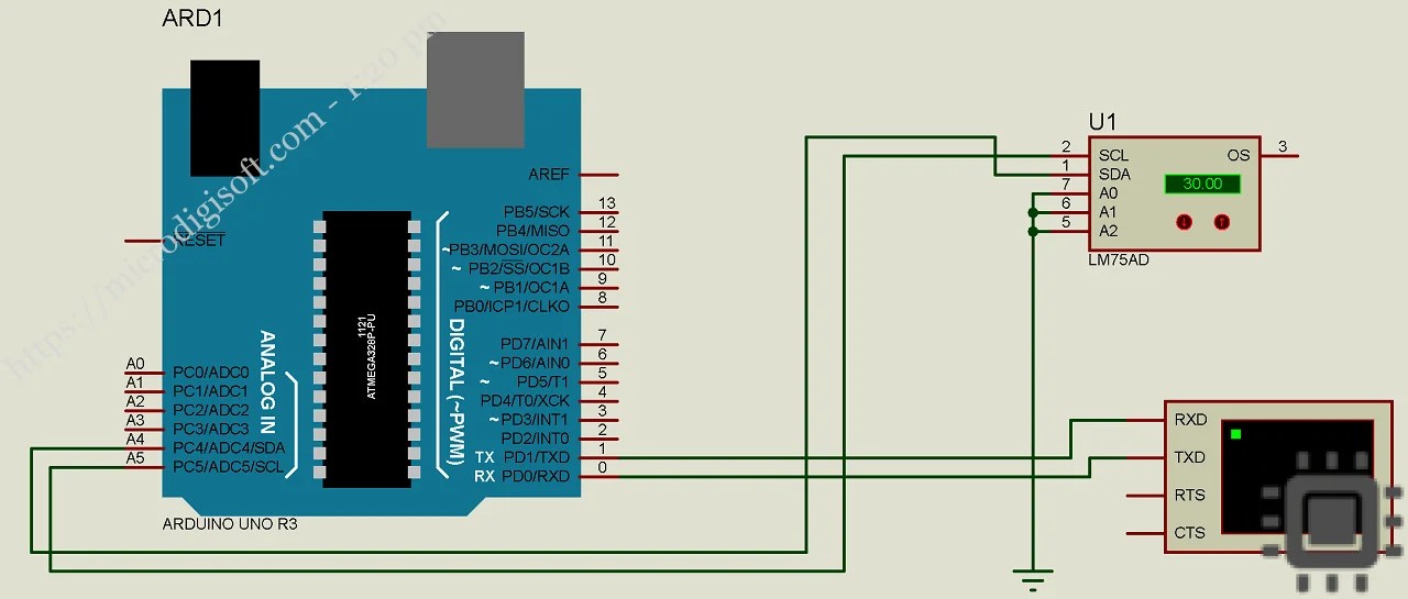 Arduino Lm75 Module Interfacing LM75 Temperature Sensor Module with Arduino | microdigisoft.com