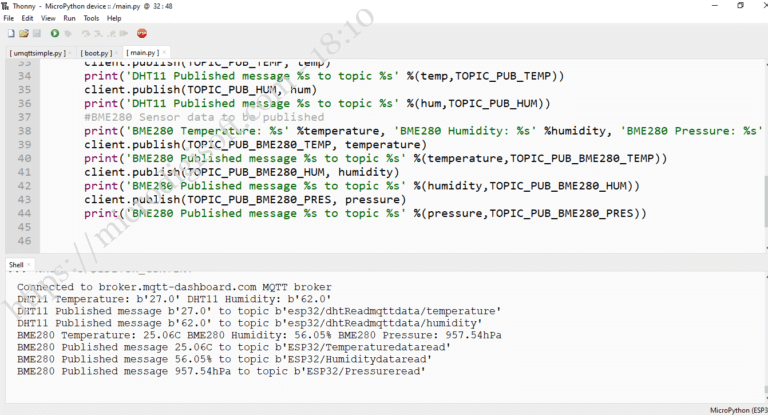 MicroPython ESP32 MQTT: Publish Multiple Sensor Readings To Node-RED