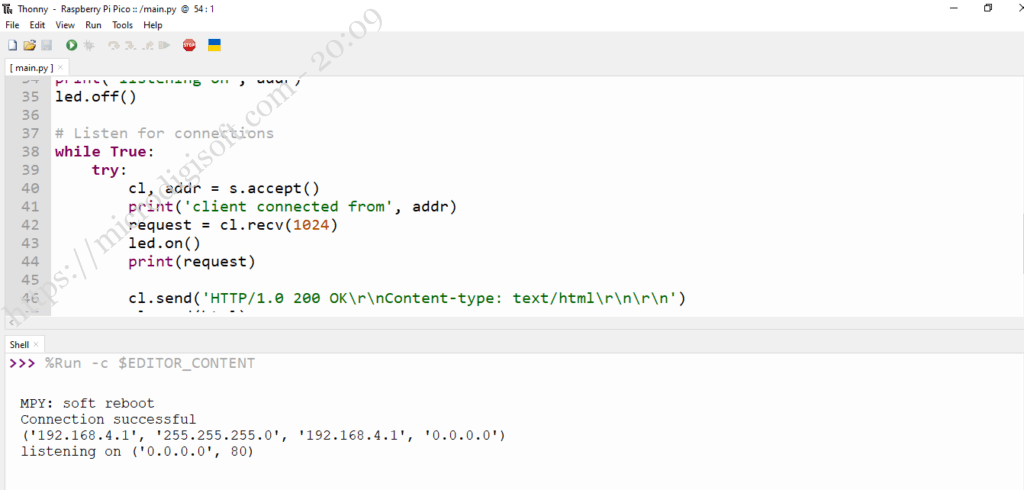 Raspberry Pi Pico W Soft Access Point Web Server